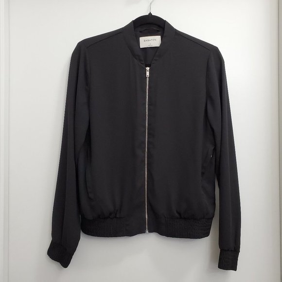 Babaton Gilroy Black Zipper Bomber Blazer Jacket Size S - Picture 2 of 12